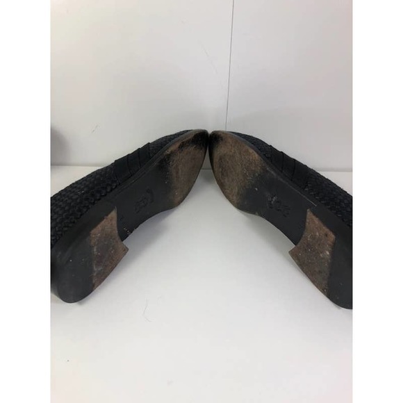 Saks Fifth Avenue Basket Weave Black Leather Slip On Loafer Men\'s US 12 M